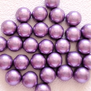 CzechMate Cabochon 7mm, 2 Hole Bead, Color Trends Saturated Metallic Grapeade, 20 count