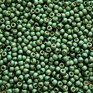 Cuentas de semillas Toho, tamaño 11/0, 11-PF589F-Abeto mate galvanizado con acabado permanente