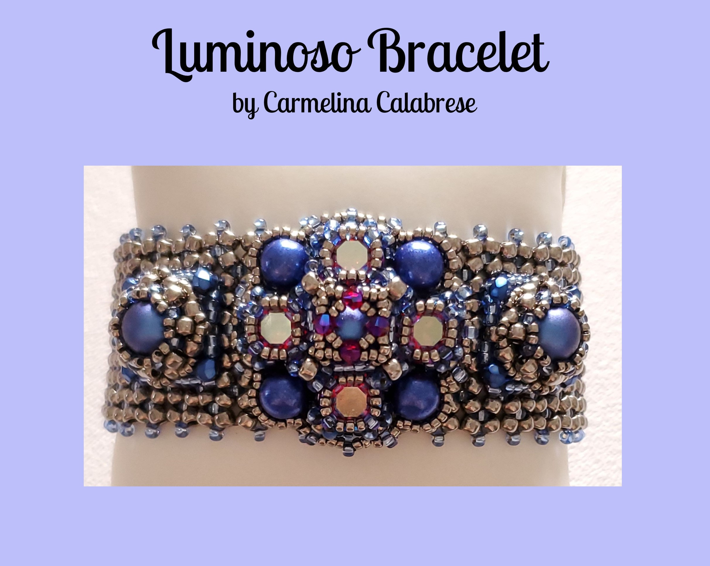 Beading Pattern - Crystal Rondelle and Bicone Bead Tennis Bracelet