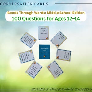 Konversationskarten für Kinder der Mittelstufe und Eltern | 12 - 14 Jahre | Druckbare Anweisungen für Kinder & Eltern | Werkzeug für soziales und emotionales Lernen