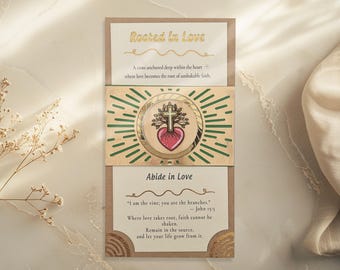 Rooted in Love – Gift Token | Christian Keepsake | Abide in Love | Faith Gift | Religious Token | Spiritual Message