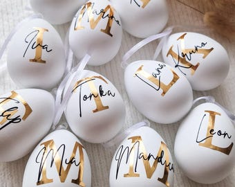 Personalisierte Ostereier mit Initialen & Namen, Personalisiertes Ostergeschenk und Dekoration