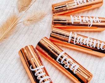 JGA Team Braut Trauzeugin Brautjungfer Name Personalisierter Lippenbalsam Elegantes Gastgeschenk Wunschname für Team Bride oder Brautparty