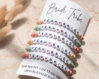 Team Braut Armband, Armband mit Herz, Geschenk für Brautjungfer, Geschenk Trauzeugin, Junggesellinnenabschied