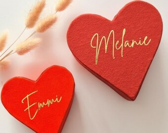 Herz Geschenkbox mit Deckel, personalisierte Bridesmaid Box, Trauzeugin Geschenk, JGA Box, Hochzeitsgeschenk, Taufbox