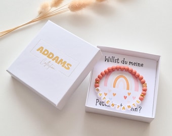 Willst du meine Patentante sein Geschenk, Armband Geschenkbox, Taufgeschenk Patentante, Patentante fragen Geschenk