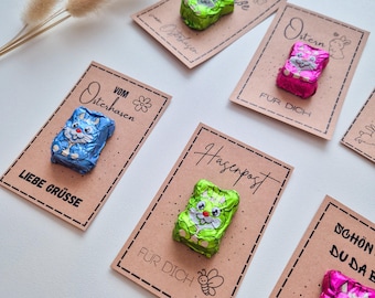 Ostern Karten Vorlage PDF Download, Süße Hasen- und Osterbotschaften, DIY Basteln zum Drucken und Ausschneiden