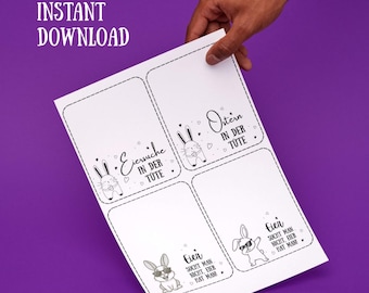 Ostern Vorlagenset zum Ausdrucken, Oster Bastelvorlage zum Drucken und Ausschneiden, Oster DIY Bastelset, PDF