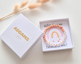 Willst du meine Patentante sein Geschenk, Armband Geschenkbox, Taufgeschenk Patentante, Patentante fragen Geschenk