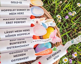 Sofort Download Duplo Osterbox Vorlage, 2 Designs + 20 Ostertexte, Printable Geschenk, Last Minute Ostergeschenk