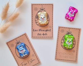 Hasenpost Osterkarten, Hasenküsschen Kleinigkeit, Ostergeschenkkarten, PDF Vorlagen, PDF Download zum Drucken und Ausschneiden