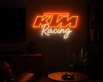 Letrero de neón LED KTM Racing, decoración de pared para garaje