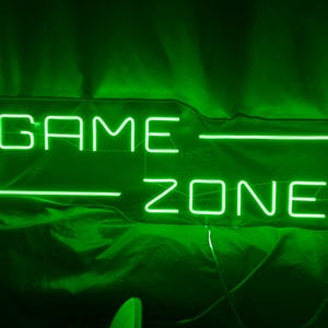 Gaming Zone Neon Sign, LED Gamer Room Wall Light, Video Game Decor, Gift for Him, Kids Gaming Setup, Game Room Accessories