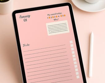 Digital Planner,Daily Hyperlinked Planner, Healthy Habits & Productivity Journal, Planning Guide Included, GoodNotes PDF, Goodnotes,Part 1/1