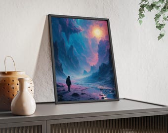 Colorful Landscape Wall Art, Wood Frames Posters, Home Decor, Inspirational Art, Gift for Art Lovers