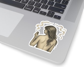 Vintage Vinyl Sticker, Aesthetic Retro Sticker, Woman Old Style, Retro Decal, Scrapbooking, Old Hollywood Style