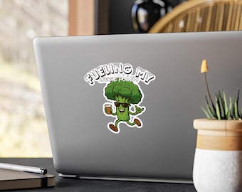 Waterproof Vinyl Stickers, Broccoli Funny Stickers, Funny Gift, Decal for Laptop, Cute Veggie Sticker, Healthy Eating Gift, Planner Sticker