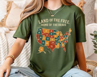 Pays des libres, patrie des braves, chemise USA 1776, chemise patriotique des États-Unis, chemise États-Unis d'Amérique, 4 juillet, États-Unis d'Amérique