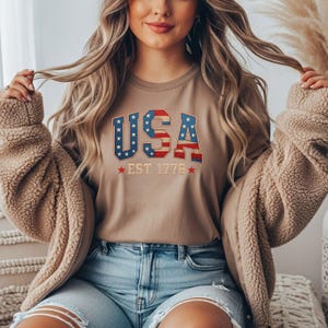 Comfort Colors® USA国旗シャツ、独立記念日シャツ、USA Tシャツ、ビッグUSA Tシャツ、USAシャツ、USA Tシャツ、USA Tシャツ、独立記念日ギフト、USA愛好家