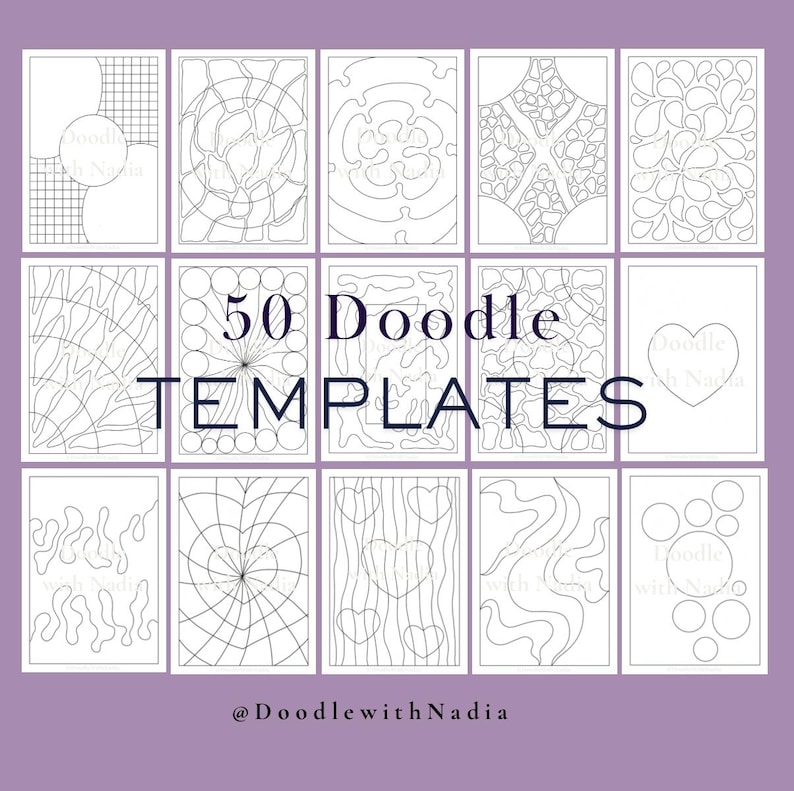 50 Doodle Templates Printable | Zentangle Patterns PDF | Beginner ...