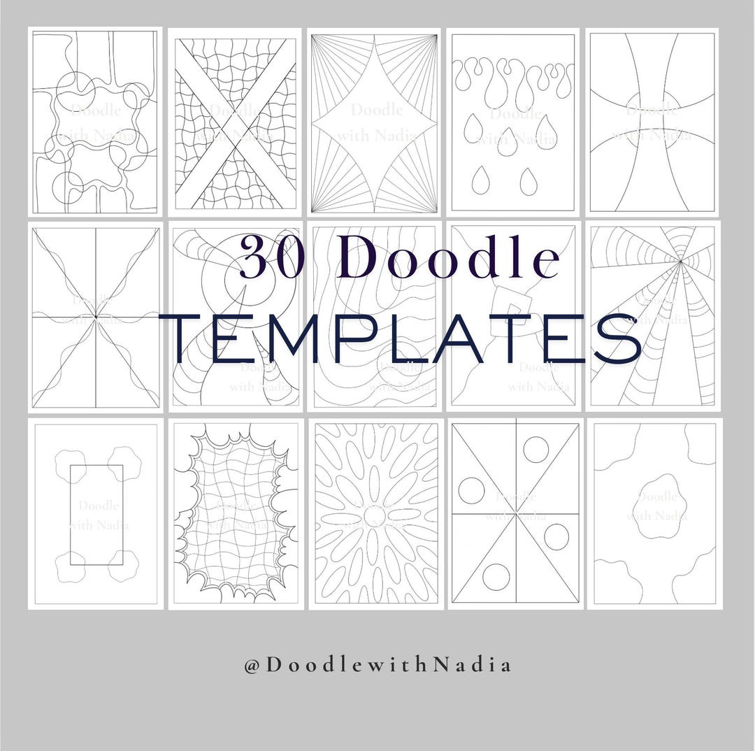30 Doodle Templates Printable | Zentangle Patterns PDF | Beginner ...