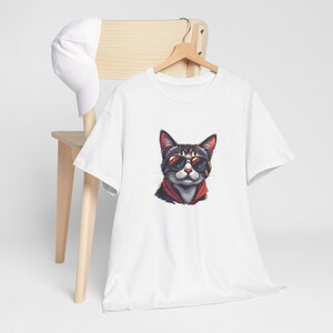 Cool Cat T-Shirt - Sunglasses Cat Graphic Tee - No Background Design - Unisex Funny Kitty Shirt - Trendy Cat Lover Gift