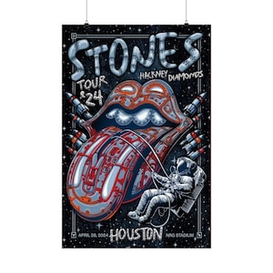 Póster del concierto de los Rolling Stones – Impresión artística de rock vintage – Póster retro de gira de los años 60 y 70 – Arte de Mick Jagger y Keith Richards