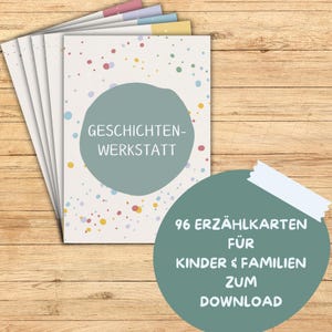 Familienspiel mit 96 Erzählkarten zum Ausdrucken oder Kartenspiel für Kinder als Geschenk zur Einschulung | Sprachförderung Kita Schule