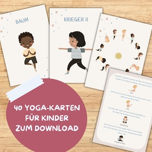 40 Yoga Karten für Kinder mit Affirmationen Mini-Flows & Sonnengruß für Achtsamkeit und Mut als Geschenk zur Einschulung oder zum Geburtstag