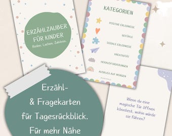 60 Gesprächskarten Familienspiel zum Ausdrucken PDF Reflexionskarten & Fragekarten für Kinder und die Familie Download für mehr Verbindung