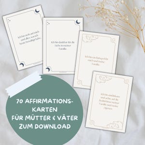 70 Affirmationskarten für Eltern Erwachsene Mama Papa PDF als personalisiertes Geschenk Geburt Muttertag Wochenbett Morgen und Abendroutine