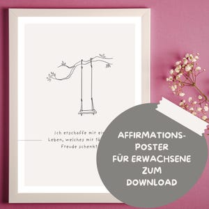 Affirmation poster for adults PDF PNG | Poster with saying for mindfulness, self-care, mental health, positive thoughts, mindset