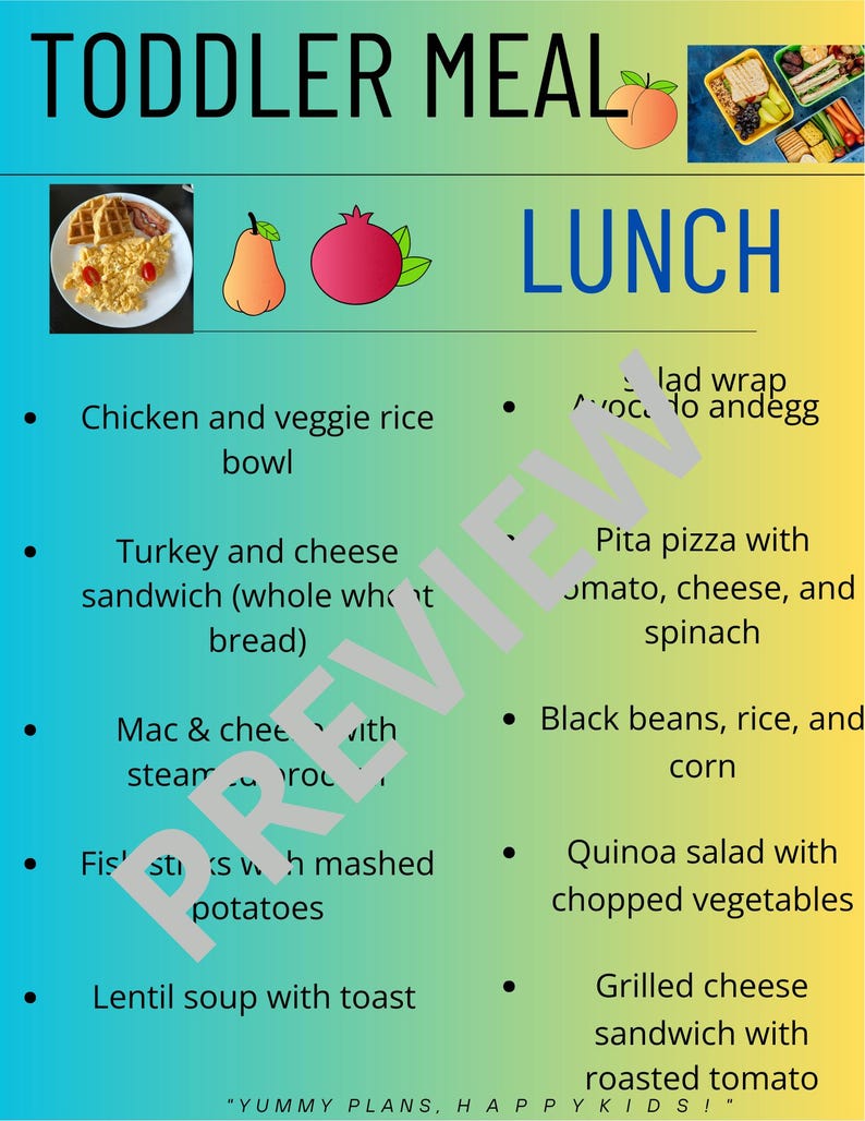 Kids Meal Planner With Breakfast, Lunch, Dinner & Snack Tracker PDF ...