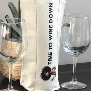 Custom Wine Bag | Personalized Wine Gift Bag | Monogram, Name, or Message | Linen or Cotton | Wedding Favor, Holiday Gift, Hostess Gift
