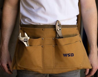 Personalized Tool Belt, Embroidered Canvas Waist Work Apron, Gifts for Him