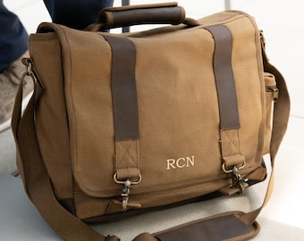 Personalized Messenger Bag for Men, Laptop Bag, Gifts for Him, Custom Briefcase, Men's Work Bag