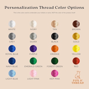 Embroidery thread color options for The Langston bag.