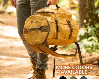 Personalized Canvas Backpack Duffle Bag, Groomsmen Gift