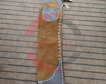 Handmade Suede Leather Cowboy Chaps - Western Riding Gear with Fringe