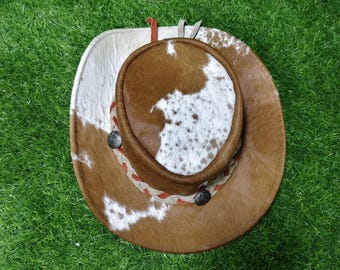 Cowhide Cowboy Hat: Western Style Hair-on-Hide Leather