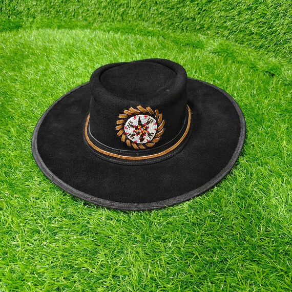 Mystic Black Cowboy Hat: Handmade Suede Western Outback Hat 