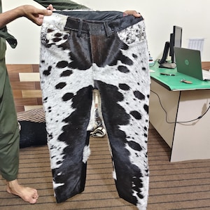 Hairon Leather Cowboy Pants: Western Style Cowhide Trousers