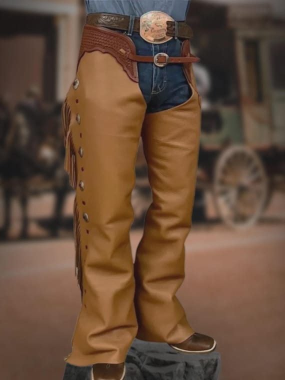 Cowboy Pantalon Vaquero Flecos Pantalones Vaqueros De Cuero Hechos
