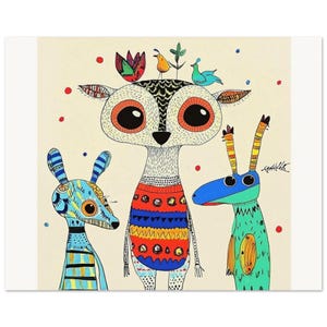 Pájaros en mi mente (literalmente) - Te escuchamos como arte extraño - Decoración de pared divertida para guardería o habitación infantil - Decoración de sala de estar - Arte de pared de moda