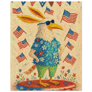Olhos de águia, estilo floral - Asas, flores e liberdade - Águia americana patriótica em camisa floral - Ilustração animal caprichosa do 4 de julho
