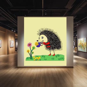 Funny Hedgehog Poster – Gardening Is My Therapy – I’m Not Spiky, Just Hug-Challenged – Please Don’t Step on Me - Trendy Wall Art