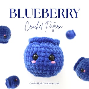 Blueberry Plushie Crochet Pattern (Beginner friendly, US / FR, No Sew) UKCA Compliant