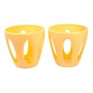 Guzzini Orange Space Age Cachepot Pair Plastic Planters Italy 1970s