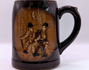 Vintage Ceramic Beer Stein Late Night Drunks- Moriyama Japan Ceramic Beer Stein