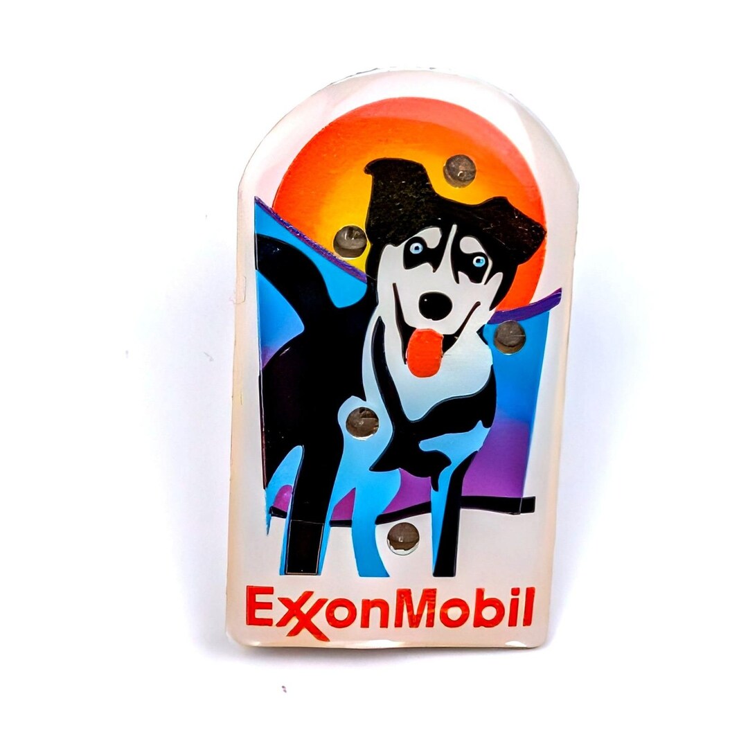 Exxonmobil Pin Vintage 2013 Exxonmobil Husky Sled Dog Flashing LED Blinky Pin ...